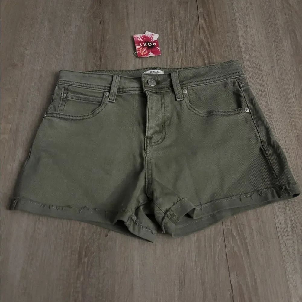 Roxy Olive Green Jean Shorts